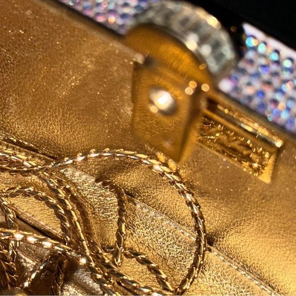 RARE JUDITH LEIBER SWAROVSKI CRYSTAL PAVE MINAUDIERE CLUTCH Vintage, collectors - Picture 11 of 17